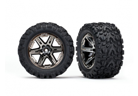 Traxxas 2.8 Inch Wheels Tyres Assembled RXT Black Chrome Talon EXT TRX6773X
