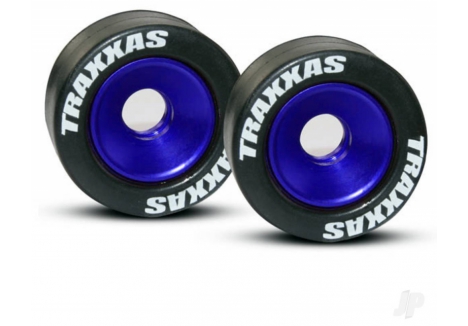Traxxas Aluminium Wheelie Bar Wheels 2-Pack Blue Anodised TRX5186A