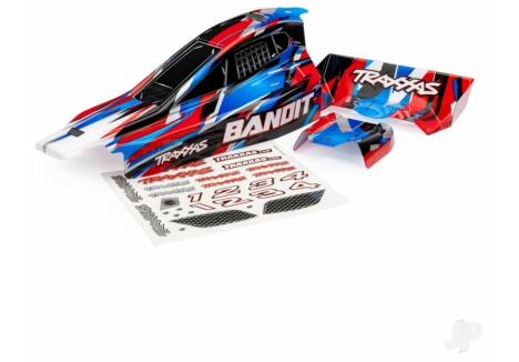 Traxxas Bandit Body Shell Red with Wing Painted Decals TRX2430-RED