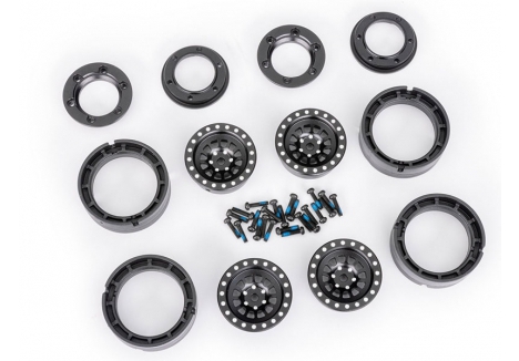 Traxxas Beadlock Wheels 1/18 1.0 inch Black Aluminium TRX9881-BLK