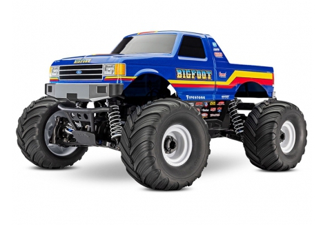 Traxxas Bigfoot HD BL-2S 1:10 4WD RTR Monster Truck, Blue (+ TQ 2-ch, BL-2S, 3300kV, 2S LiPo, USB-C Charger, Classic Replica No. 8 Clipless Body) TRX67134-4-BLUE