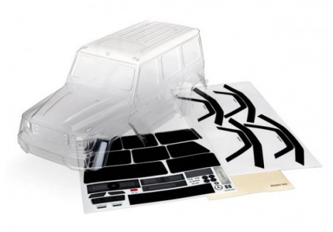 Traxxas Body, Mercedes-Benz G 500 4x4 (Clear, requires painting) / decals / window masks (includes Rear Body post, grille, side mirrors, door handles, & windshield wipers) TRX8811
