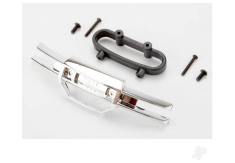 Traxxas Bumper, Front (Chrome) / bumper mount, Front / 4x10mm BCS (2 pcs) / 3x25mm BCS (2 pcs) TRX5335A