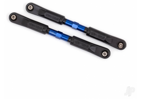 Traxxas Camber links, front, Sledge (Tubes Blue-anodised, 7075-T6 aluminium, stronger than Titanium) (117mm) (2 pcs) / rod ends, assembled with steel hollow balls (4 pcs) / aluminium wrench, 8mm (1pc) TRX9547X