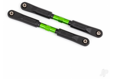 Traxxas Camber links, front, Sledge (Tubes Green-anodised, 7075-T6 aluminium, stronger than Titanium) (117mm) (2 pcs) / rod ends, assembled with steel hollow balls (4 pcs) / aluminium wrench, 8mm (1pc) TRX9547G