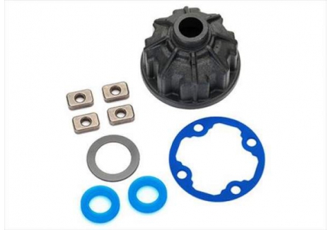 Traxxas Carrier, Differential (heavy duty) / x-ring gaskets (2 pcs) / ring gear gasket / spacers (4 pcs) / 12.2x18x0.5 PTFE-coated washer (1pc) TRX8681