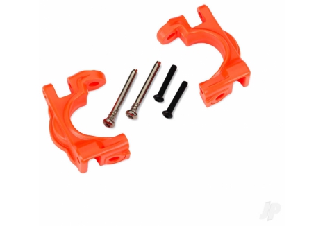 Traxxas Caster blocks (c-hubs), extreme heavy duty, Orange (left & right) / 3x32mm hinge pins (2) / 3x20mm BCS (2) (for use with #9080 upgrade kit) TRX9032T