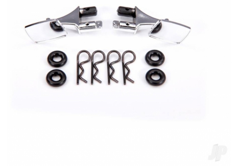 Traxxas Chrome Side Mirrors for RC Car Body with O-Rings and Clips TRX9118