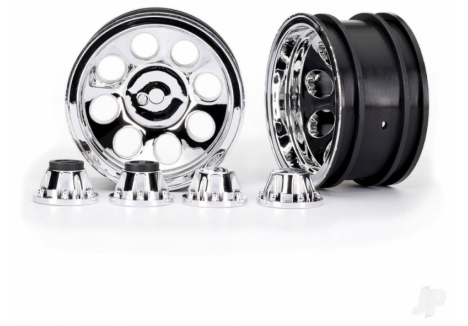 Traxxas Classic Chrome 2.2 Inch RC Crawler Wheels Silver TRX8163