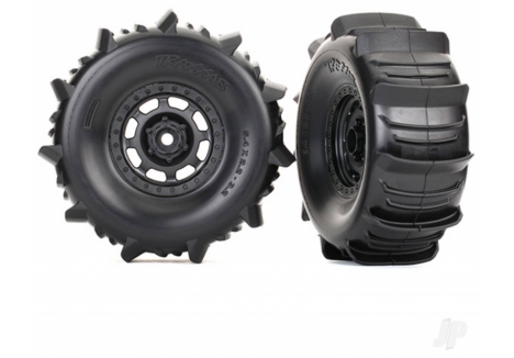 Traxxas Desert Racer 1/7 Assembled Glued Paddle Tyres Wheels 2 Pack TRX8475