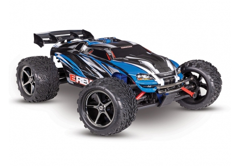 Traxxas E-Revo 1:16 4X4 Monster Truck, Blue (+ TQ 2-ch, XL-2.5, Titan 550, 6-Cell NiMH, USB-C Charger) TRX71054-8-BLUE