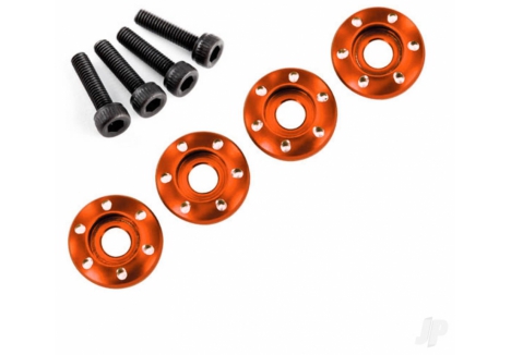 Traxxas LaTrax Wheel Nut Washer Machined Aluminium Orange 3x12mm 4pcs TRX7668X