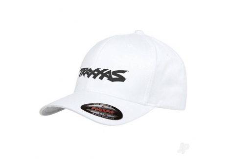Traxxas Logo Flexfit Hat White Large Extra Large TRX1188-WHT-LXL