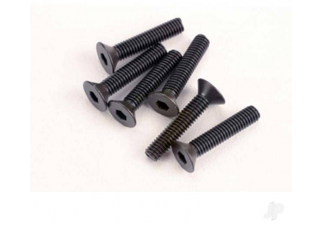 Traxxas M3 x 15mm Countersunk Hex Drive Machine Screws Black Pack of 6 TRX2553