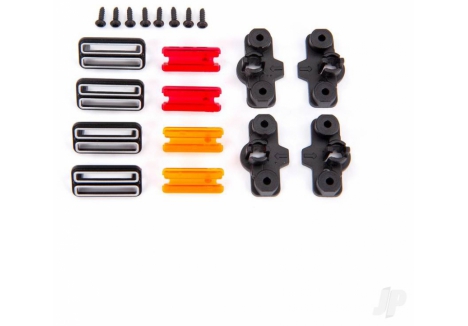 Traxxas Marker light housing (4) / marker light mount (4) / marker light lens (Red (2), amber (2)) / reverse lens (left & right) / 1.6x5 BCS (self-tapping) (8) TRX9116