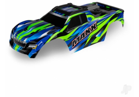 Traxxas Maxx Body 1/10 Painted Decals Green Extended Chassis TRX8918G