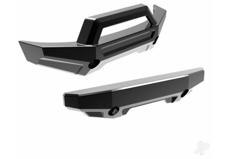 Traxxas Mini Maxx Front and Rear Bumper Set Black Chrome TRX10735-BLKCR