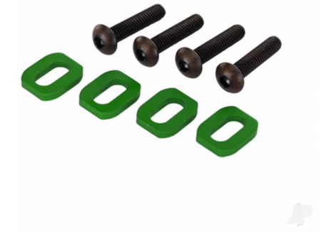 Traxxas Motor Mount Washers Aluminium Green Anodised 4 Pack TRX7759G