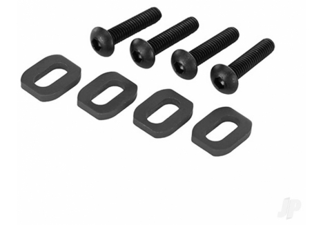 Traxxas Motor Mount Washers Steel 4x18mm Socket Cap Screws TRX7759-BLK