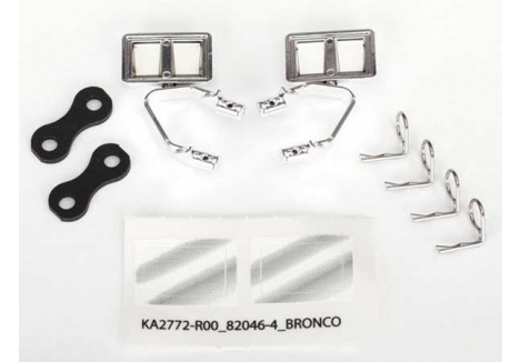 Traxxas RC Car Side Mirrors Chrome Left Right Body Clips TRX8073X