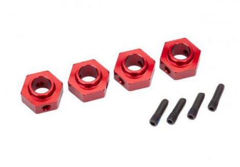 Traxxas RC Wheel Hubs 12mm Hex Aluminium Red 4pcs TRX8269R