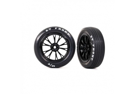 Traxxas RC Wheels and Tyres Assembled Front Weld Gloss Black TRX9474