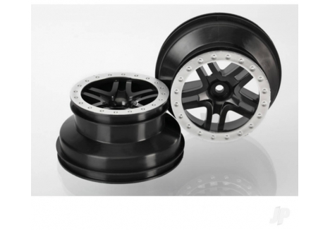 Traxxas RC Wheels Split-Spoke Dual Profile 2.2 3.0 Black Satin Chrome TRX5886