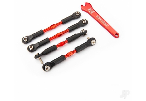 Traxxas Red Aluminium Turnbuckles Camber Links RC Car Suspension Kit TRX3741X