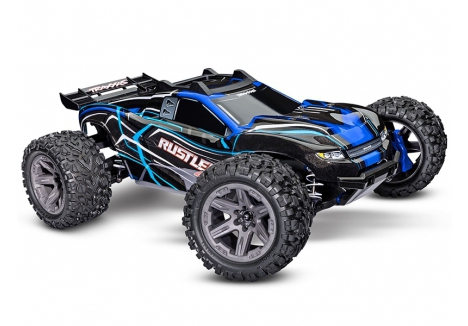 Traxxas Rustler 4X4 BL-2S 1:10 4WD RTR Stadium Truck, Blue (+ TQ 2-ch, BL-2S, 3300kV, 2S LiPo, USB-C Charger) TRX67164-4-BLUE