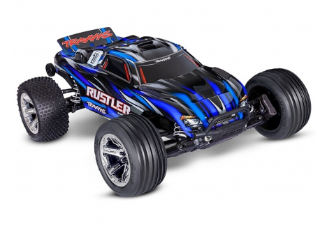 Traxxas Rustler HD 1/10 2WD Brushless RC Stadium Truck Blue TRX37354-4-BLUE
