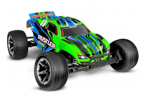 Traxxas Rustler HD 1:10 2WD RTR Electric Stadium Truck, Green (+ TQ 2-ch, XL-5, Titan 550, 7-Cell NiMH, 4A USB-C Charger, Clipless Body) TRX37254-8-GRN