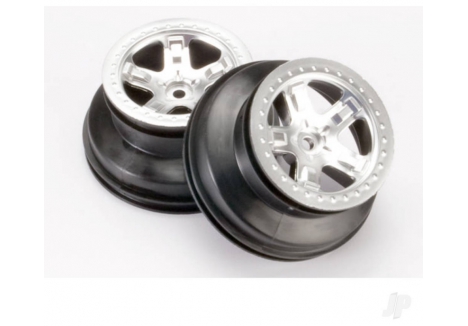 Traxxas SCT Satin Chrome Beadlock Wheels Dual Profile 2.2 Outer 3.0 Inner TRX5874