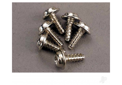 Traxxas Self-Tapping Washerhead Screws 3x8mm M3 Pozi Drive Silver TRX3290