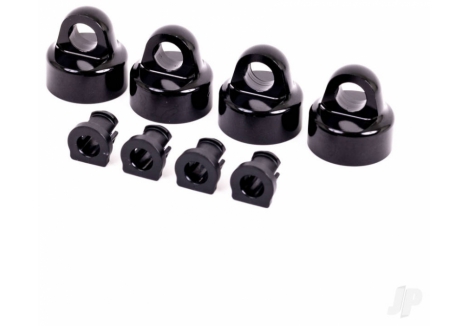 Traxxas Shock caps, aluminium (Black-anodised), GT-Maxx shocks (4 pcs) / spacers (4 pcs) (for Sledge) TRX9664A