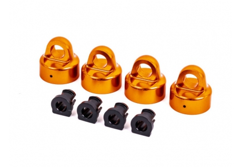 Traxxas Shock caps, aluminium (Orange-anodised), GT-Maxx shocks (4 pcs) / spacers (4 pcs) (for Sledge) TRX9664T
