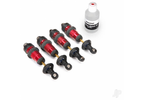 Traxxas Shocks, GTR aluminium, Red-anodised bodies with TiN shafts (fully assembled without springs) (4) TRX5460R