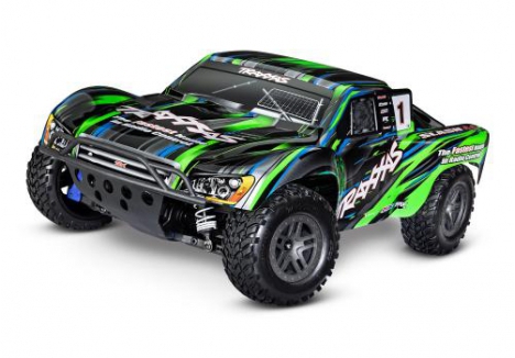 Traxxas Slash 4X4 BL-2S 1:10 4WD RTR Short Course Truck, Green (+ TQ 2-ch, BL-2s, 3300kV, 2S LiPo, USB-C Charger, Clipless Body) TRX68154-4-GRN