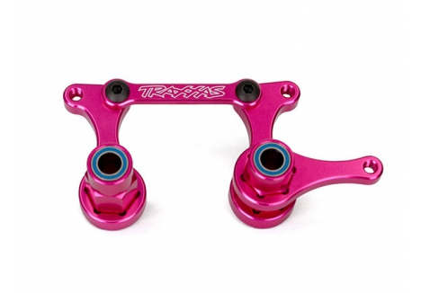 Traxxas Steering bellcranks, drag link (Pink-anodised 6061-T6 aluminium) / 5x8mm ball bearings (4 pcs) / hardware (assembled) TRX3743P