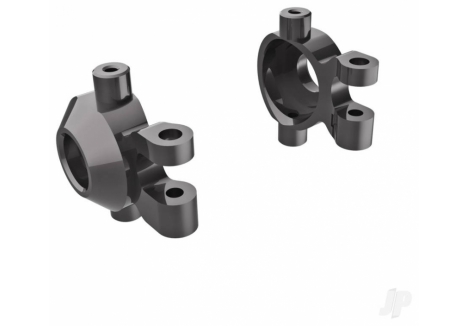 Traxxas Steering blocks, 6061-T6 aluminium (dark titanium-anodised) (left & right)/ 2.5x12mm BCS (with threadlock) (2)/ 2x6mm SS (with threadlock) (4) TRX9737-GRAY