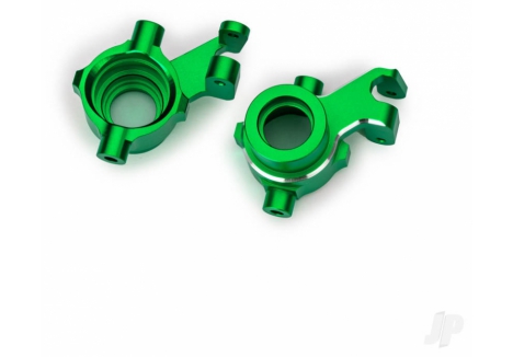 Traxxas Steering blocks, 6061-T6 aluminium (green-anodised), left & right, 3x18mm BCS (with threadlock) (2) TRX10237-GRN