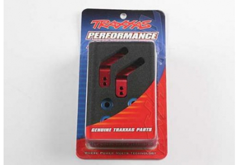 Traxxas Stub axle carriers, Rustler / Stampede / Bandit (2 pcs), 6061-T6 aluminium (Red-anodised) / 5x11mm ball bearings (4 pcs) TRX3652X