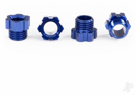 Traxxas Stub axle nut, aluminium (Blue-anodised) (4) TRX8886X