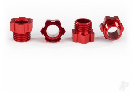 Traxxas Stub Axle Nut Red Anodised Aluminium 4 Pack TRX8886R