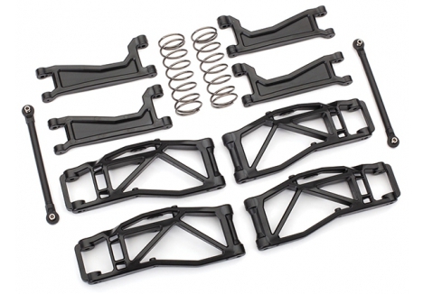 Traxxas Suspension kit, WideMaxx, Black (includes Front & Rear suspension arms, Front toe links, Rear shock springs) TRX8995