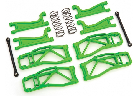 Traxxas Suspension kit, WideMaxx, Green (includes Front & Rear suspension arms, Front toe links, Rear shock springs) TRX8995G