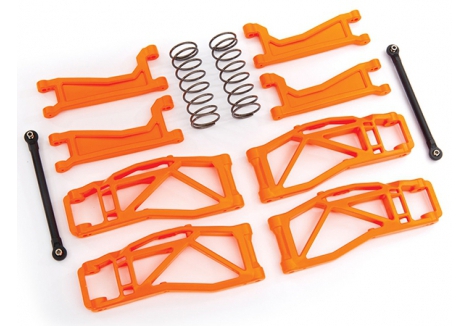 Traxxas Suspension kit, WideMaxx, Orange (includes Front & Rear suspension arms, Front toe links, Rear shock springs) TRX8995T