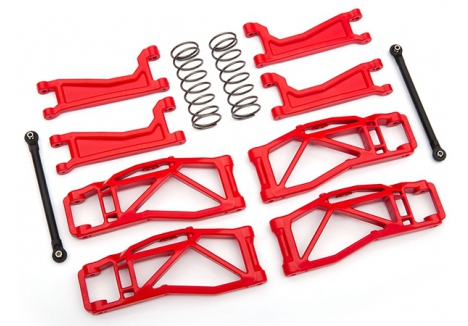 Traxxas Suspension kit, WideMaxx, Red (includes Front & Rear suspension arms, Front toe links, Rear shock springs) TRX8995R