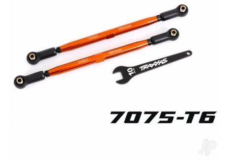Traxxas Toe links, front (Tubes Orange-anodised, 7075-T6 aluminium, stronger than Titanium) (2 pcs) (for use with #7895 X-Maxx WideMaxx suspension kit) TRX7897-ORNG