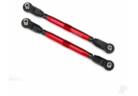 Traxxas Toe links, Front, Unlimited Desert Racer (Tubes Red-anodised, 7075-T6 aluminium, stronger than Titanium) (102mm) (2 pcs) (assembled with rod ends and hollow balls) / aluminium wrench, 7mm (1pc) TRX8547R