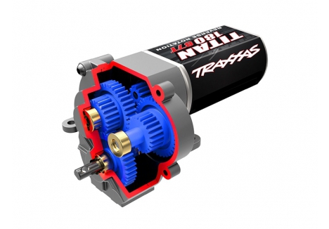 Traxxas Transmission, complete (speed gearing) (9.7:1 Reduction ratio) (includes Titan 87T motor) TRX9791X